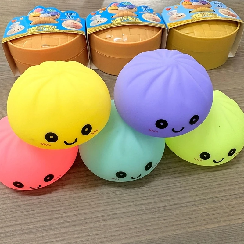 Giant Dumpling LED Night Light, 6 Color Changing Modes, Solid Gel Sensory Stress Reliever, Soft and Realistic, Gift for Kids