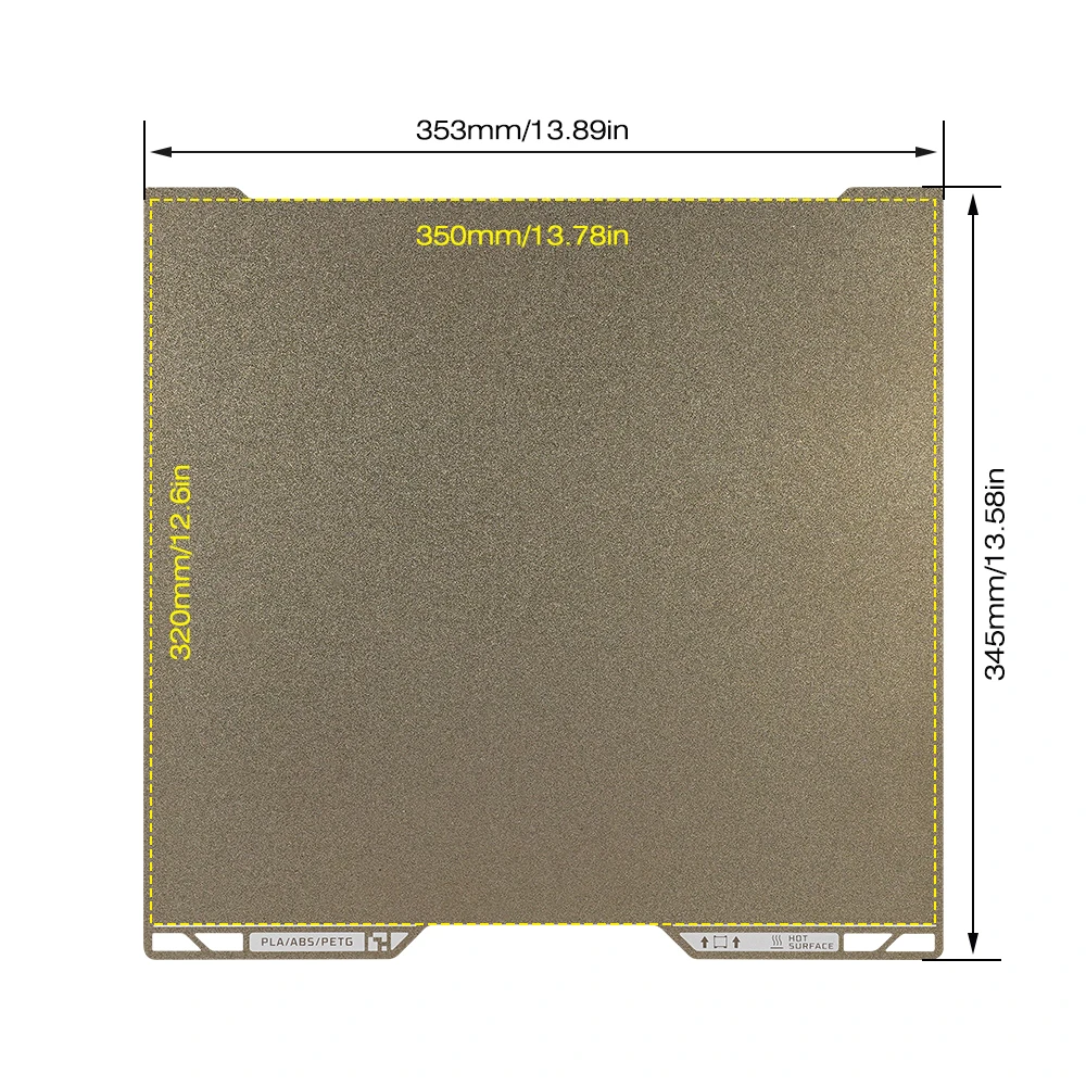 Untuk Bambu Lab H2D Build Plate Tekstur PEI Double Sided Bed 350X320Mm Kualitas Tinggi Tempat Tidur Berpemanas Suku Cadang Aksesori Printer 3D