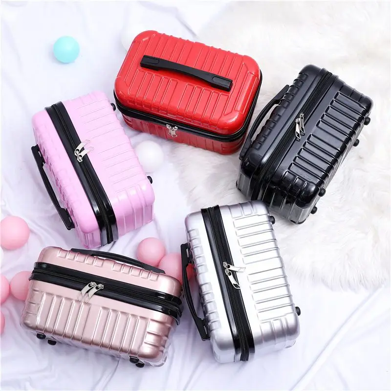 14/16 Inch Portable Cosmetic Case Small Lightweight Short Trip Toiletries Storage and Organization Makeup Bag