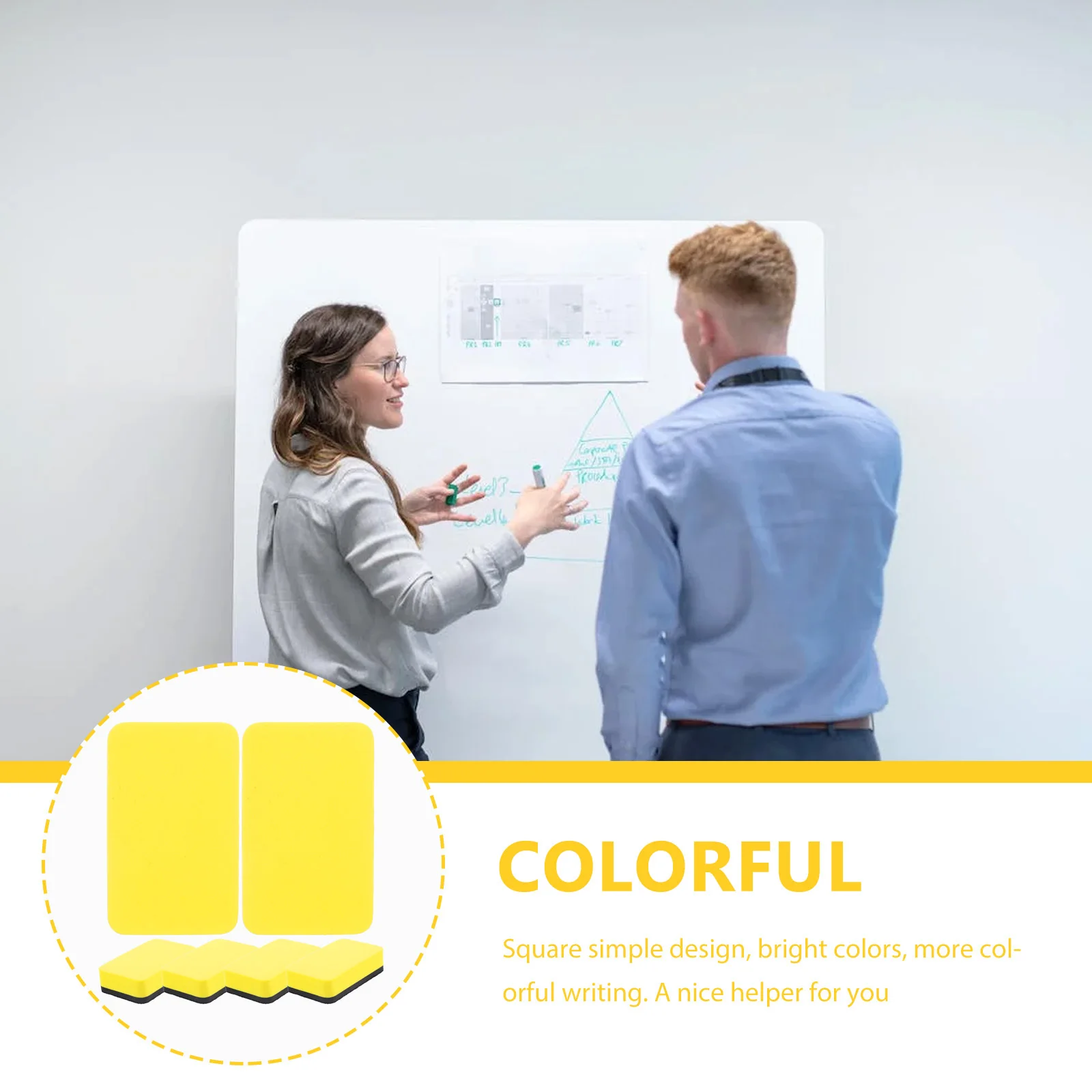 36 قطعة ممحاة السبورة المحمولة المحايات الجافة لمكتب المنزل إيفا ورأى القماش قابلة لإعادة الاستخدام الألوان الزاهية ممحاة السبورة #5