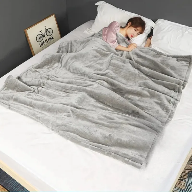 Temperature Control Electric Heating Blanket Machine Washable&Anti-Mite Dual-Use Throw for Office Sofa Nap &Home Moisture Relief