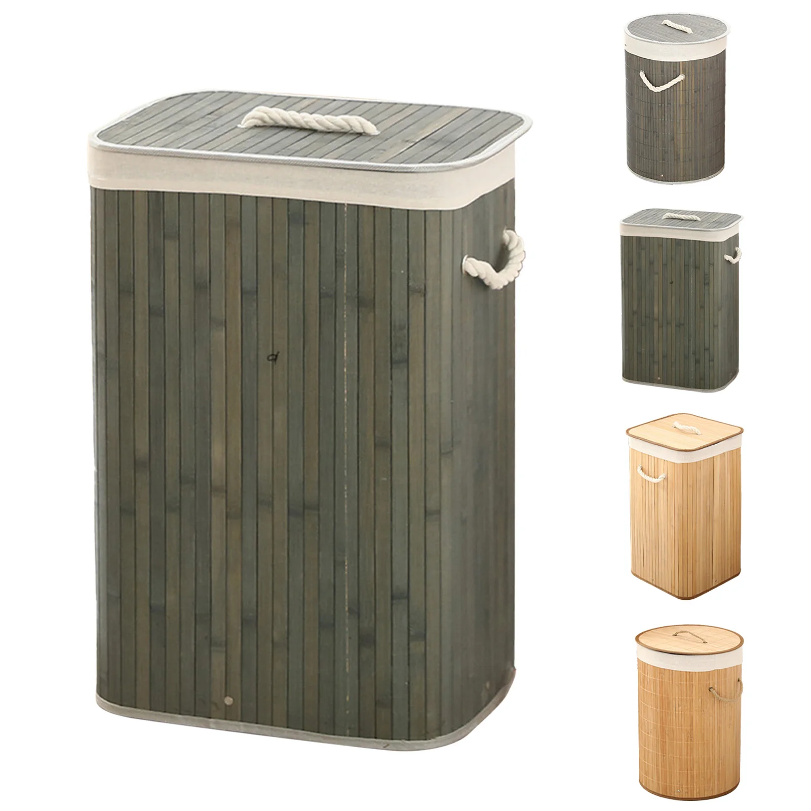 Clothes Basket Foldable Laundry Basket Grocery Basket Bamboo Large Capacity Dirty Clothes Storage Bucket for Home Laundry Hamper