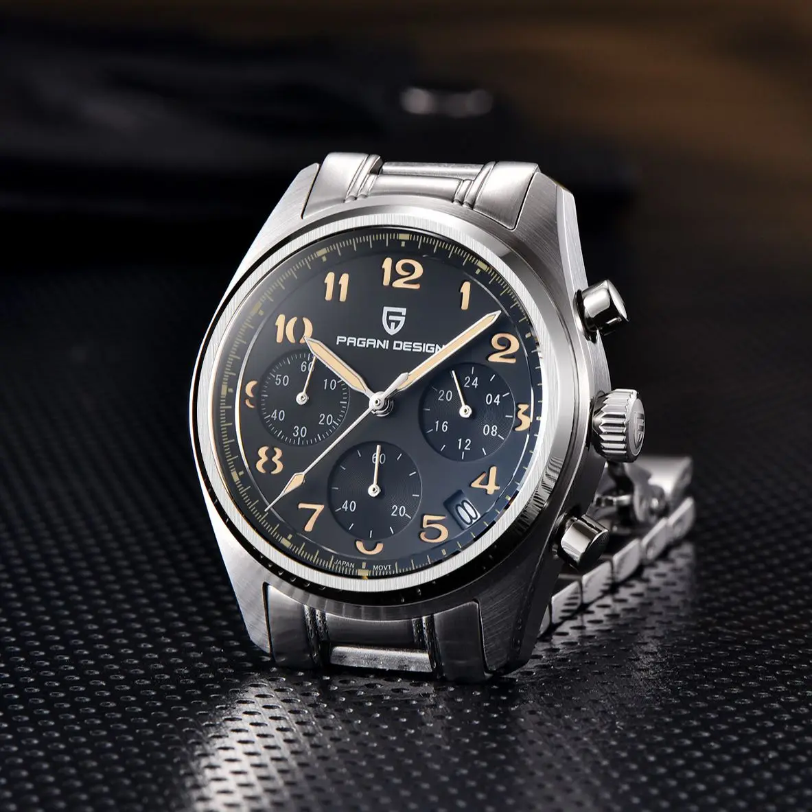 2023 NEW PAGANI DESIGN 38MM Chronograph VK63 Sports Military Quartz Wristwatch AR Sapphire Stainless Steel Waterproof Clock