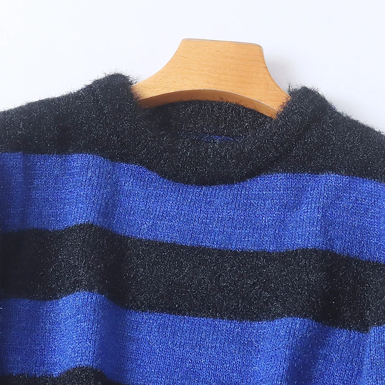 Striped Long Sve Sweater round Ne Pullover Warm Faionable Spring Autumn New Sle Women's Clothing Slimming Effect