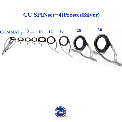 Imagen 2 del producto Juego de guías Fuji originales KL SPIN, marco de acero inoxidable para lubina, caña de pescar giratoria ligera de agua salada