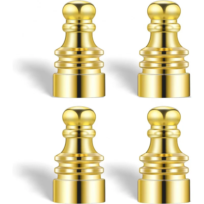 4 Pcs Solid Lamp Finials Shade, Gold Finial Holder Decorative 1 Inch Screw