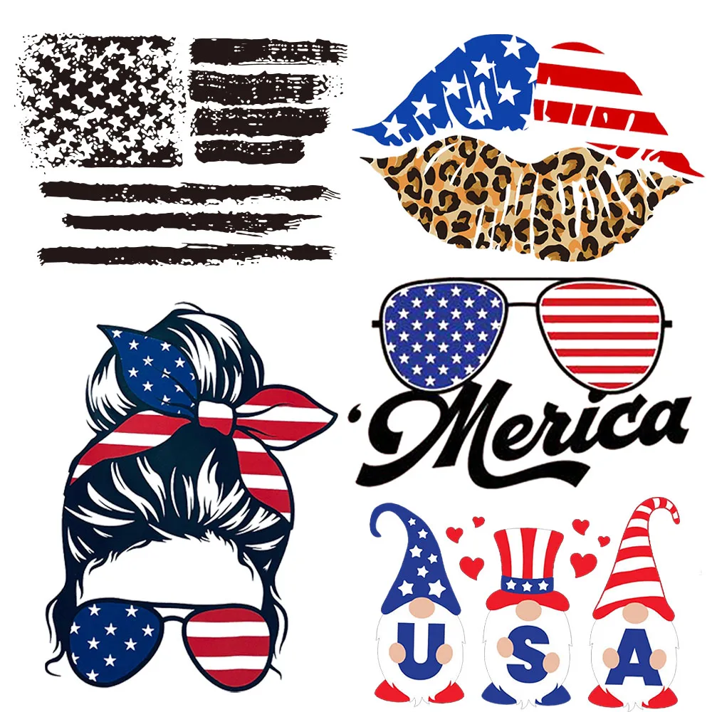 National Flag Independence Day Usa Patches for Clothing Fashion Sticker DIY Decoration for Clothing Iron on Patches  Embroidery