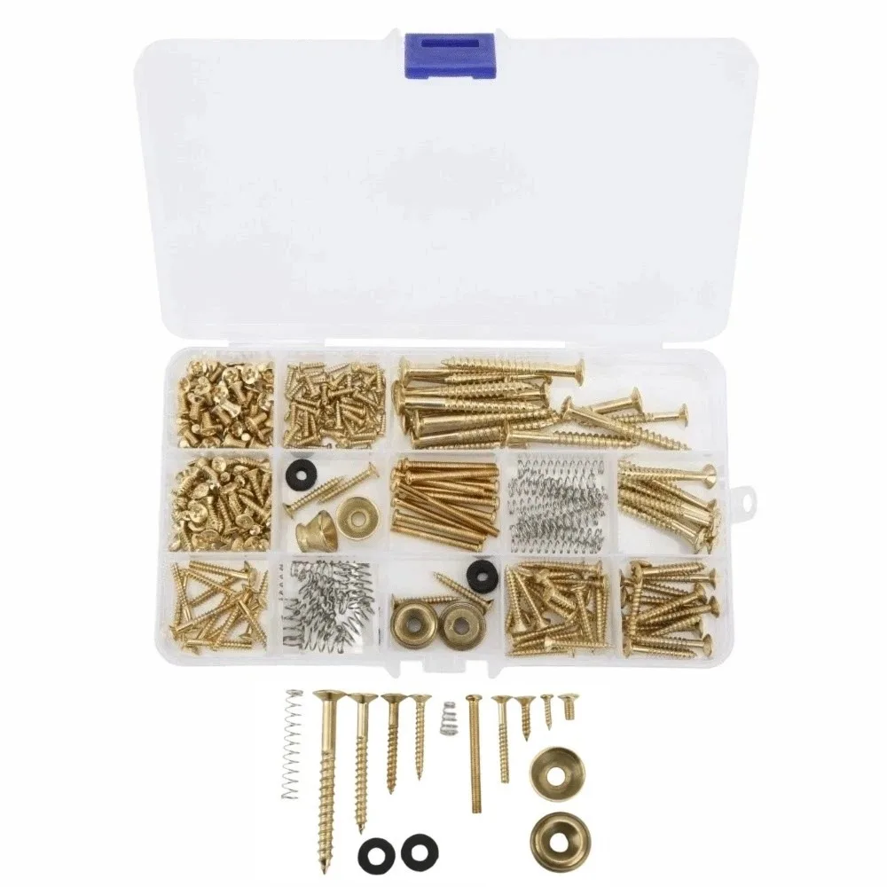 266Pcs Gold/Silver Guitar Screw Kit​ ​With Storage Box​ DIY Repair Kit​ ​Repair Fasteners Set​ ​Hardware Accessory Set​