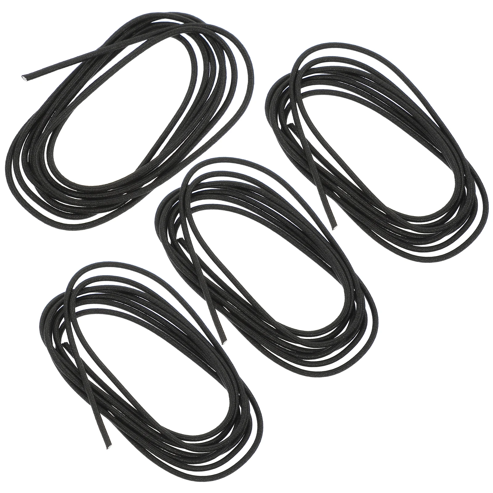 4pcs Black Elastic Bands For A5 Notebooks Heavy Duty Stretchy Nylon Ropes Metal Buckle Replacement Diy Journal