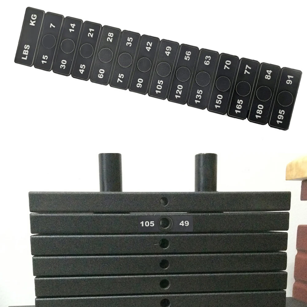 Fitness Equipment Weight Stickers For Gym Weight Stacks Number Labels 7-91kg Friction/Sweat/Detergent-Resistant