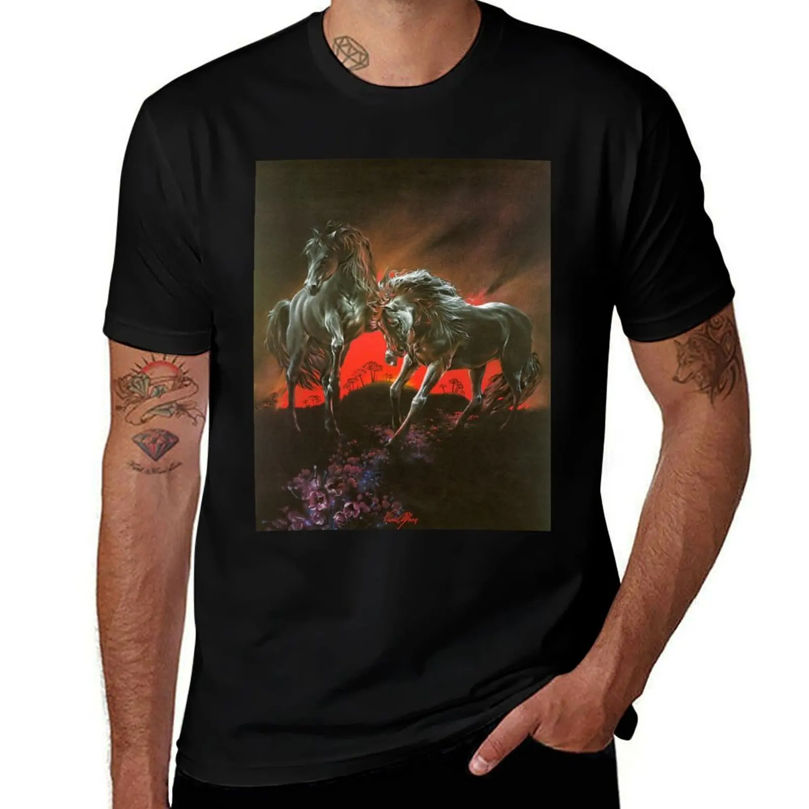 

Dark Horses T-Shirt man t shirt cotton high quality t shirts for man graphic funny T-Shirt