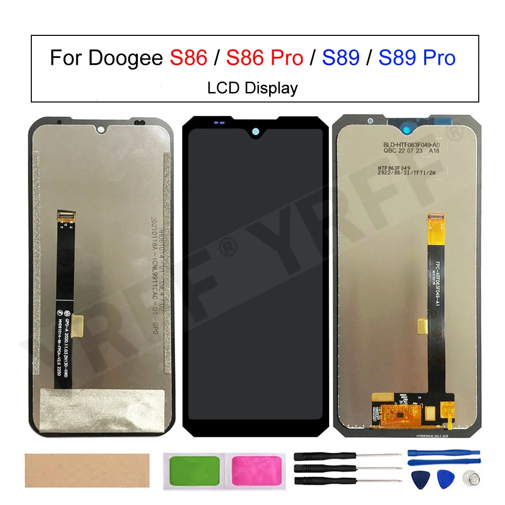 

Кодирующий преобразователь сенсорного экрана в сборе для Doogee S89 Pro,S86 Pro, ЖК-дисплей