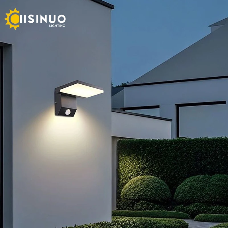 

IP65 Waterproof Motion Sensor Auto On/Off Wall Light Adjustable Angle Aluminum Alloy Lighting for Door Entrance Corridor Balcony