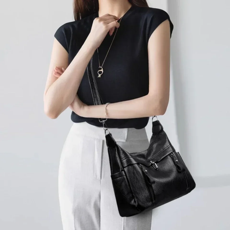 Women Bag Daily Shoulder Bag Quality Female Shoulder Messenger Crossbody Hobos Large Capacity Casual Totes PU Leather Handbag