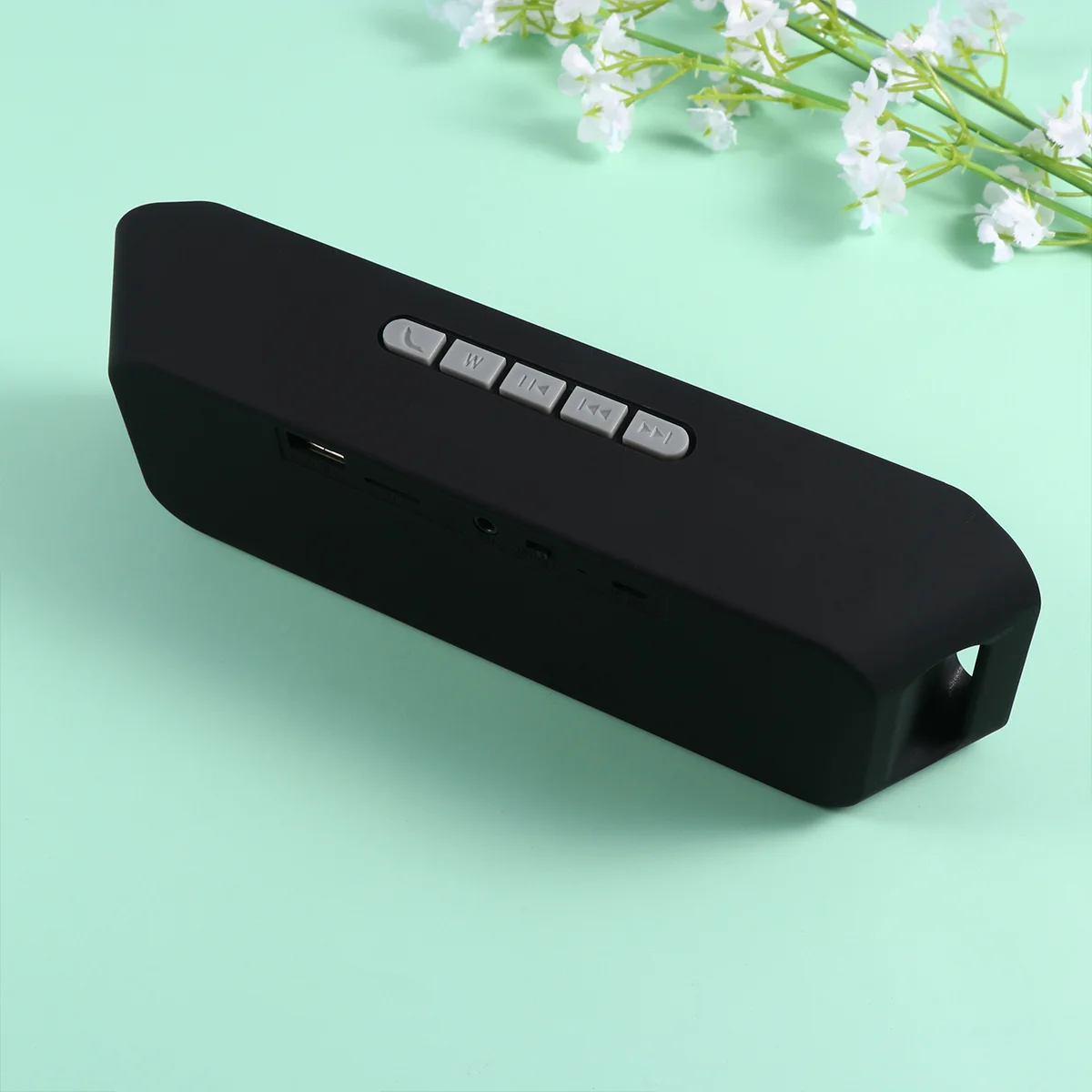 

Speaker Mini Wireless Outdoor Speakers Dual Horn Subwoofer Stereo Portable Silver Gray For Home Party Use Sound System