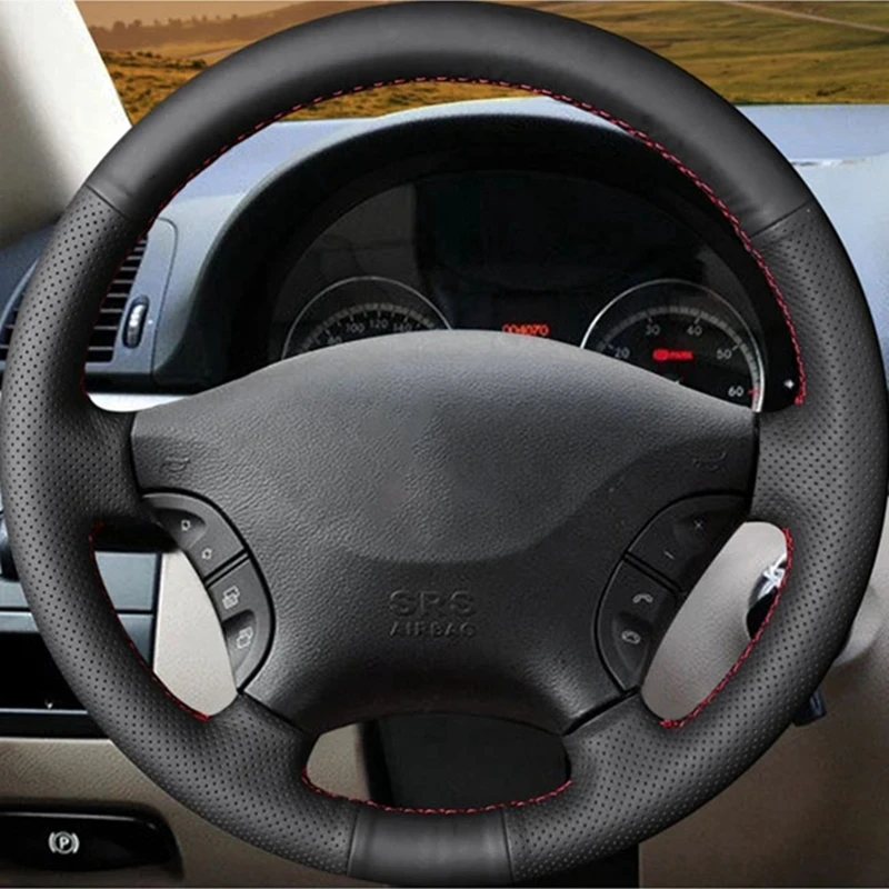 Hand-stitch Genuine Leather peach wood color Steering Wheel Cover For Mercedes Benz Viano W639 Vito 2003-2014 Sprinter 2006-2013