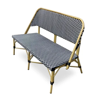 في الهواء الطلق حديقة فناء الفرنسية بيسترو مقهى الألومنيوم 2 مقاعد كرسي مقعد الروطان