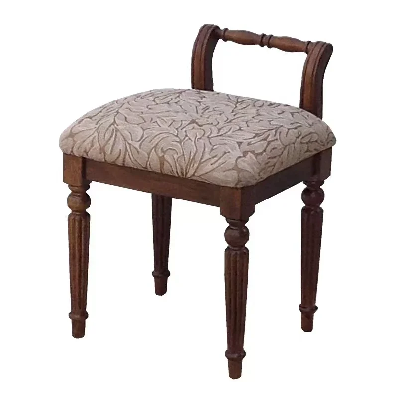 American dressing  European all-solid wood makeup  dressing table chair fabric soft bag square  princess stool