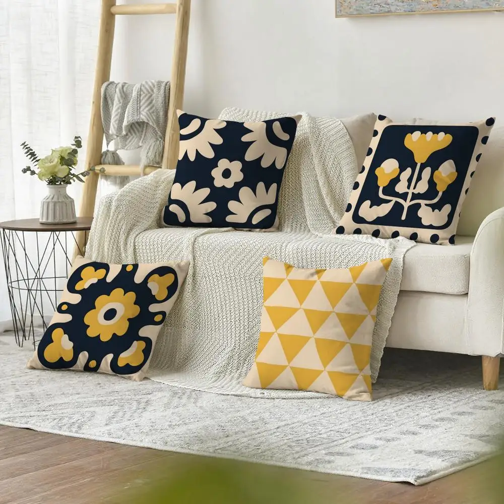 

Moroccan retro style Cushion Cover Organic Linen Pillow Case Double-Sided Print Cushion Cover for Sofa Home Decor Gift