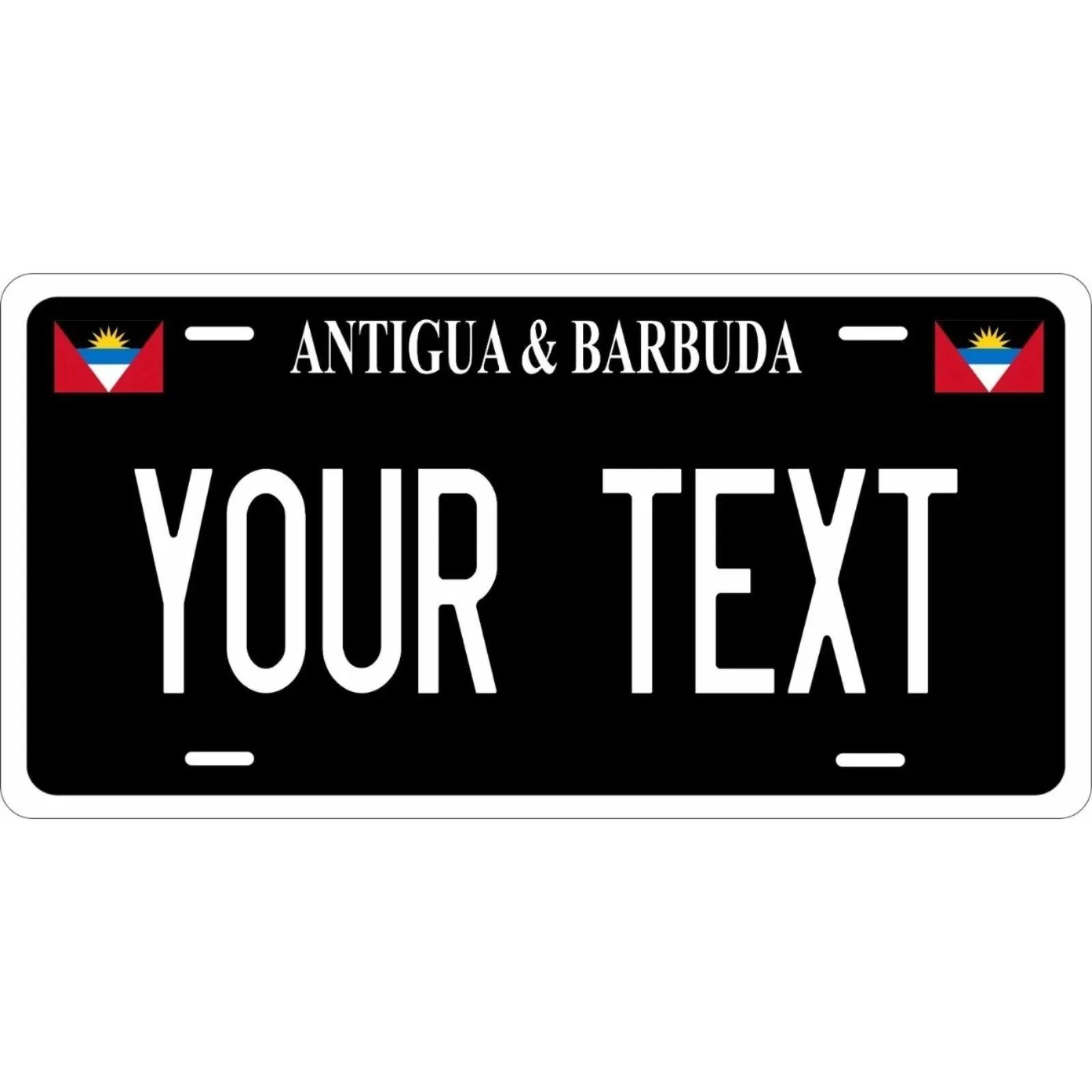 1PC 2D Flat Custom Antigua Barbuda Black Decorative Tag, Personalized, Home Decor (Only Decoration)