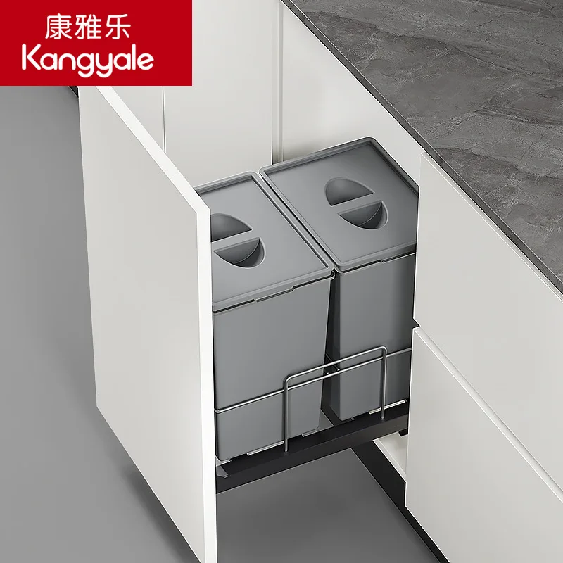Kitchen embedded trash can, sink built-in hidden dry and wet separation trash can, kitchen and bathroom