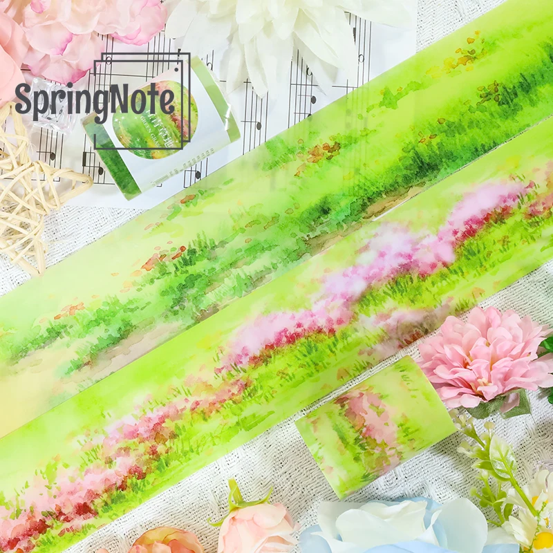 2m/rolo pet gramado flor camas fita grama fita decorativa para adesivo scrapbooking diário cartão fazendo papelarialoop: 100cm