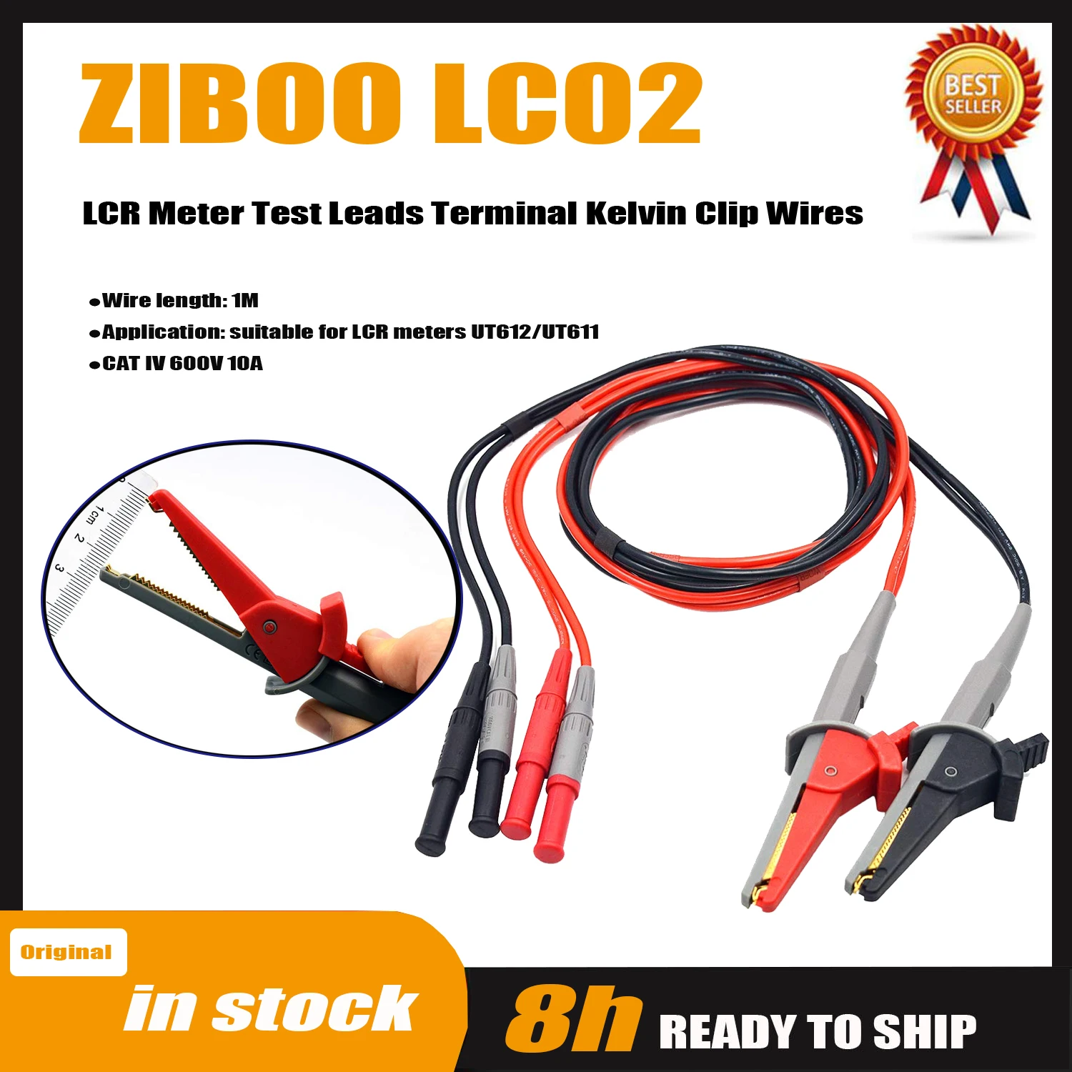 ZIBOO-LC02 Kelvin Kẹp Dây Cho LCR, Máy Chống Bút Thử, Micro Ohmmeter, Máy Tính Để Bàn Multime