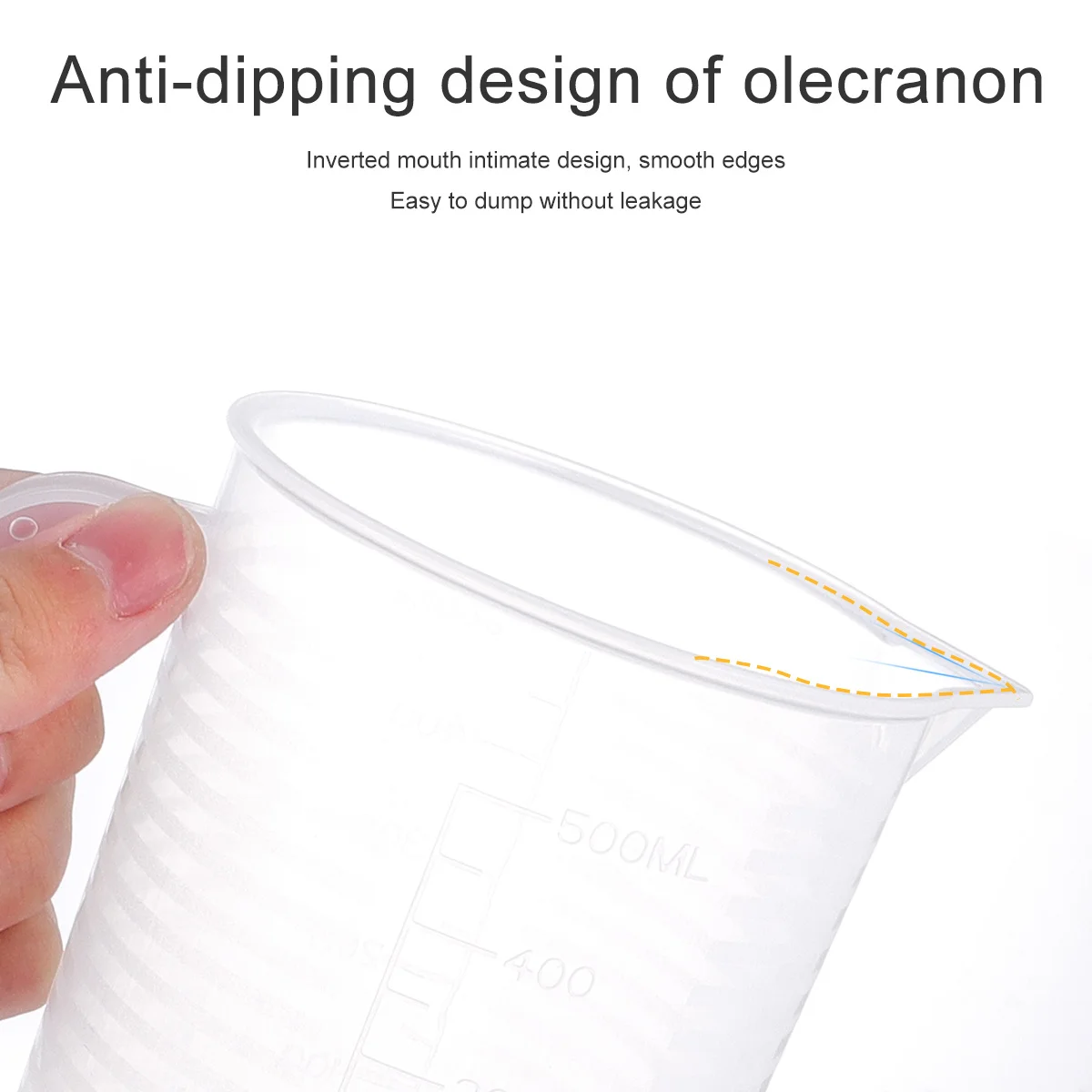 

1Pcs 500ml Transparent Measuring Container with Lid Lightweight Easy Read Markings for Baking Shops Home