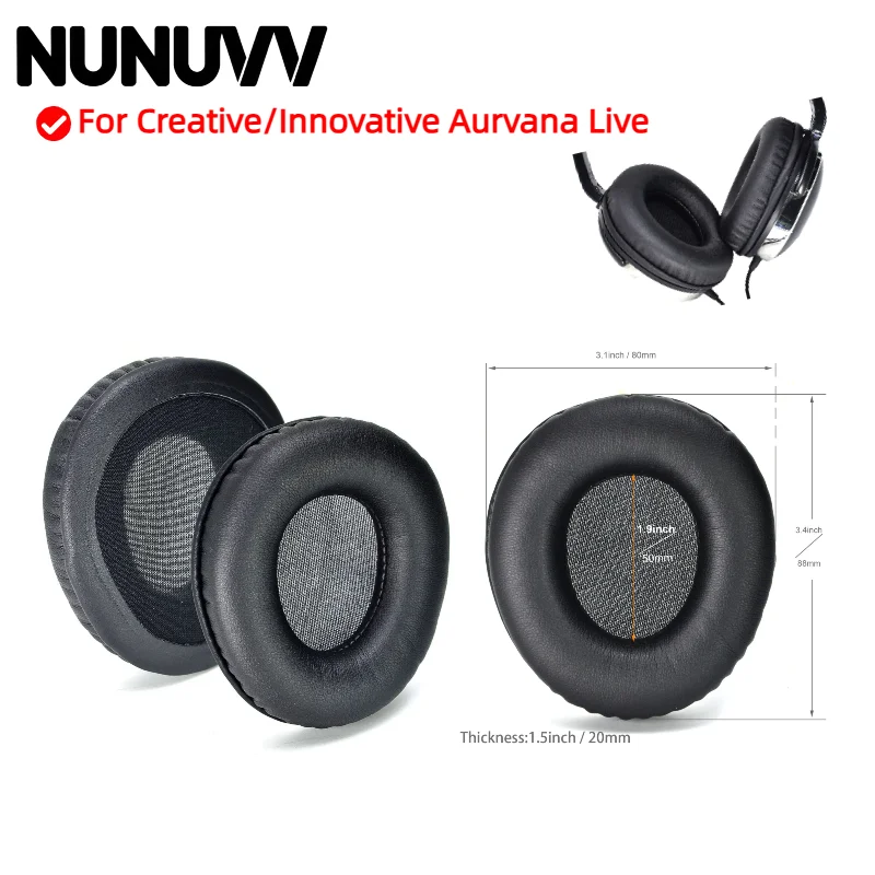 

XIXIYIN Soft Foam Protein Leather Ear Pads Compatible For Creative/Innovative Aurvana Live Headset Earmuffs Repairing Parts