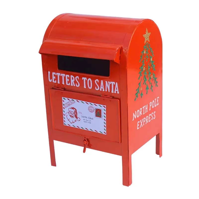 Christmas Holiday Mailbox Wooden House Santa Express Xmas Decoration For Front Door Farmhouse Yard Party Outside Decor