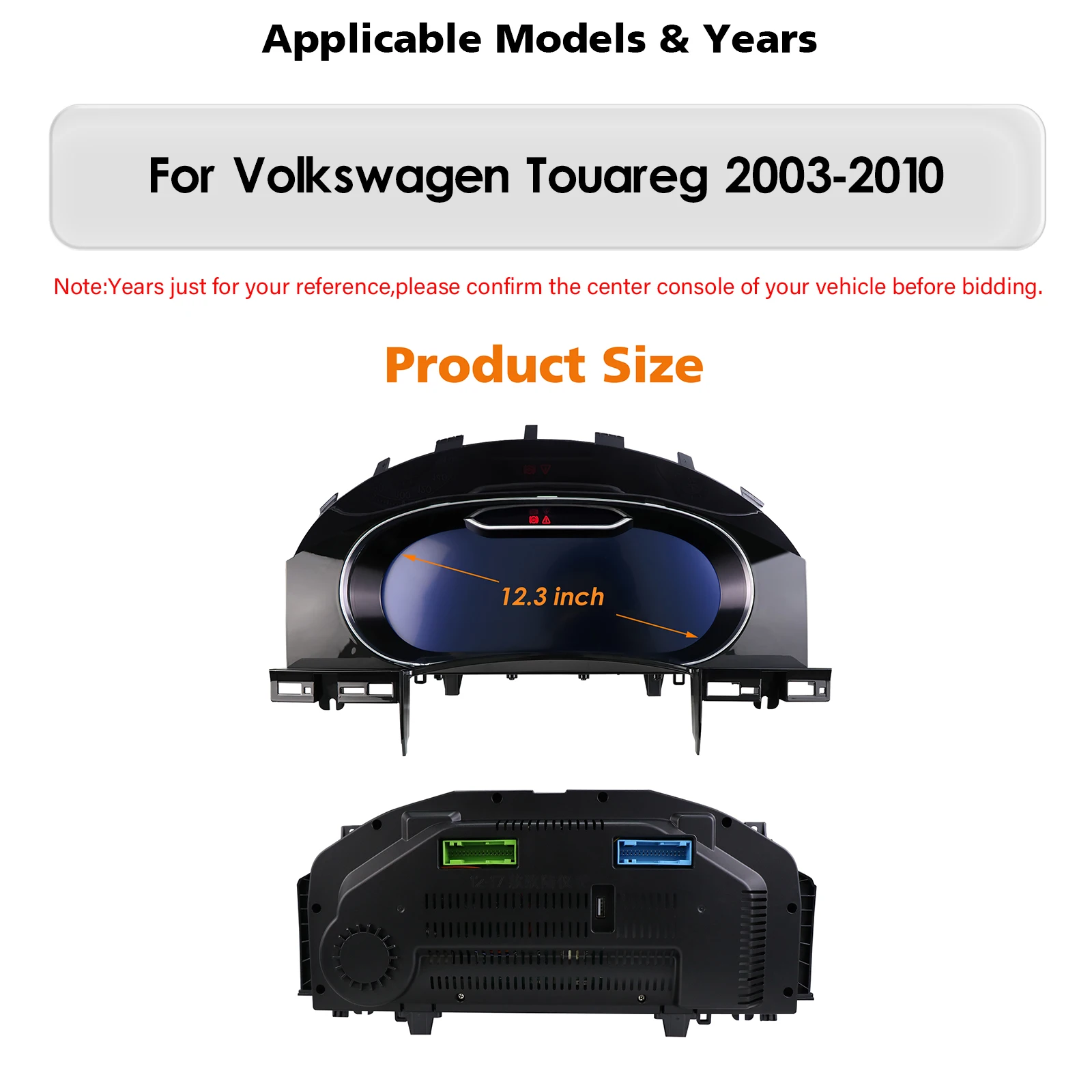Auto LCD Dashboard Panel for Volkswagen Touareg 2003-2010 Year Instrument Display Speedometer Cluster Cockpit