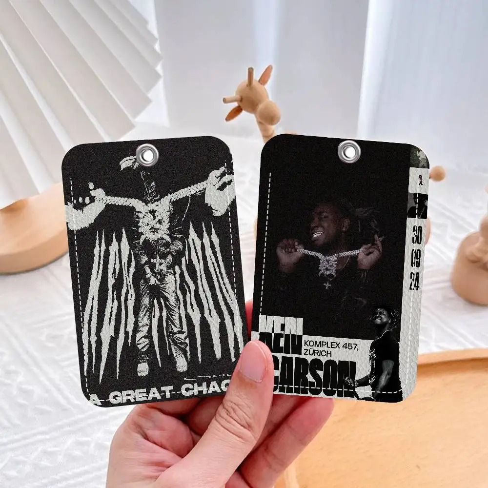 

Прямоугольный брелок для ключей в стиле рэпера Кен Дарсон, держатель для кредитных карт со значком, держатель для студенческого удостоверения личности, чехол для автобусных карт