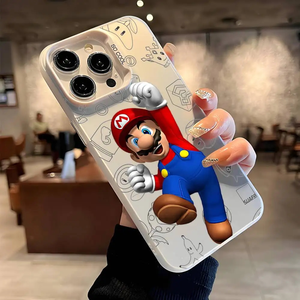 M-Marios スマホケース iPhone 16 15 14 13 12 11 Pro Max X XR XSMAX 8 7 Plus キャンディマット 耐衝撃 バックカバー