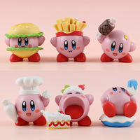 6pcs/set Kirby Cake Decoration Food Vinyl Doll Figure Toys