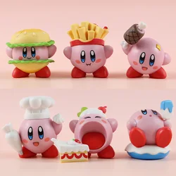 6pcs/set Cute Kirby Cake Decoration Food Vinyl Doll Figure Toys