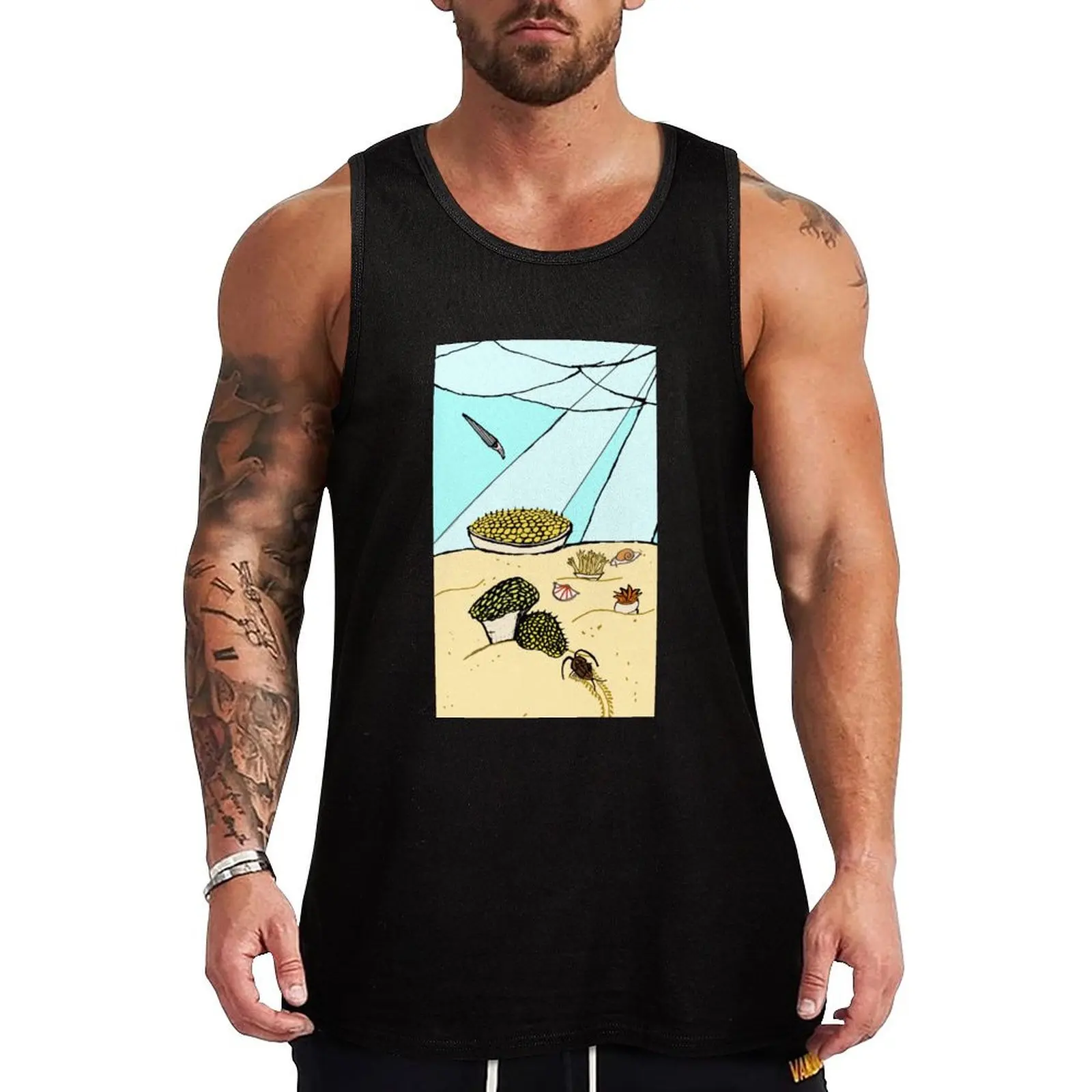 Devonian Tabulate Corals Tank Top sleeveless shirts sexy clothes men