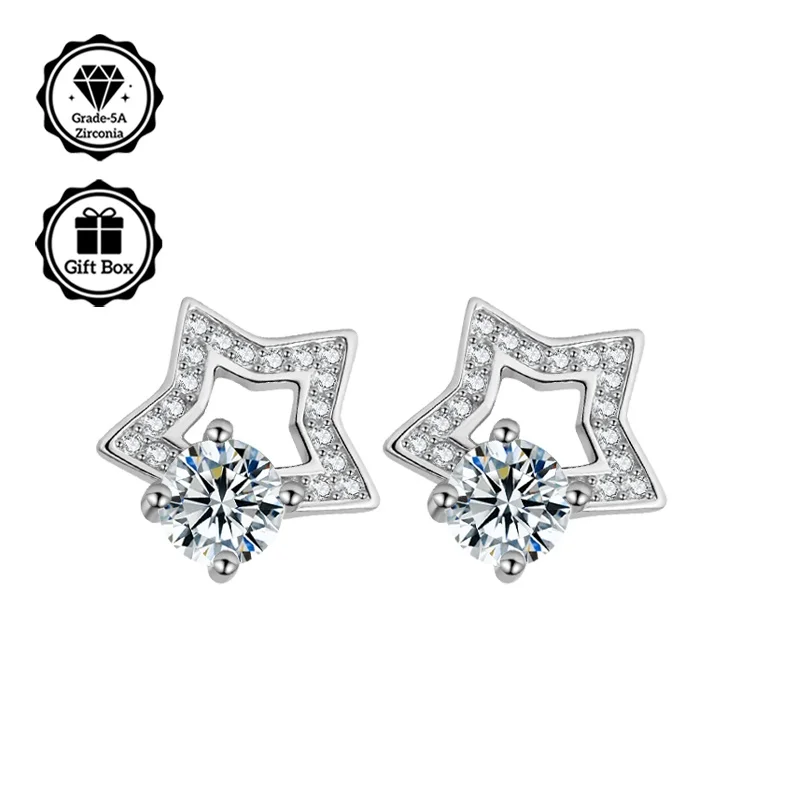 

Иглы из циркония LAMVOICE 1 карат, подарок для дочки, иглы для женщин, иглы из стерлингового серебра 925 пробы, День святого Валентина