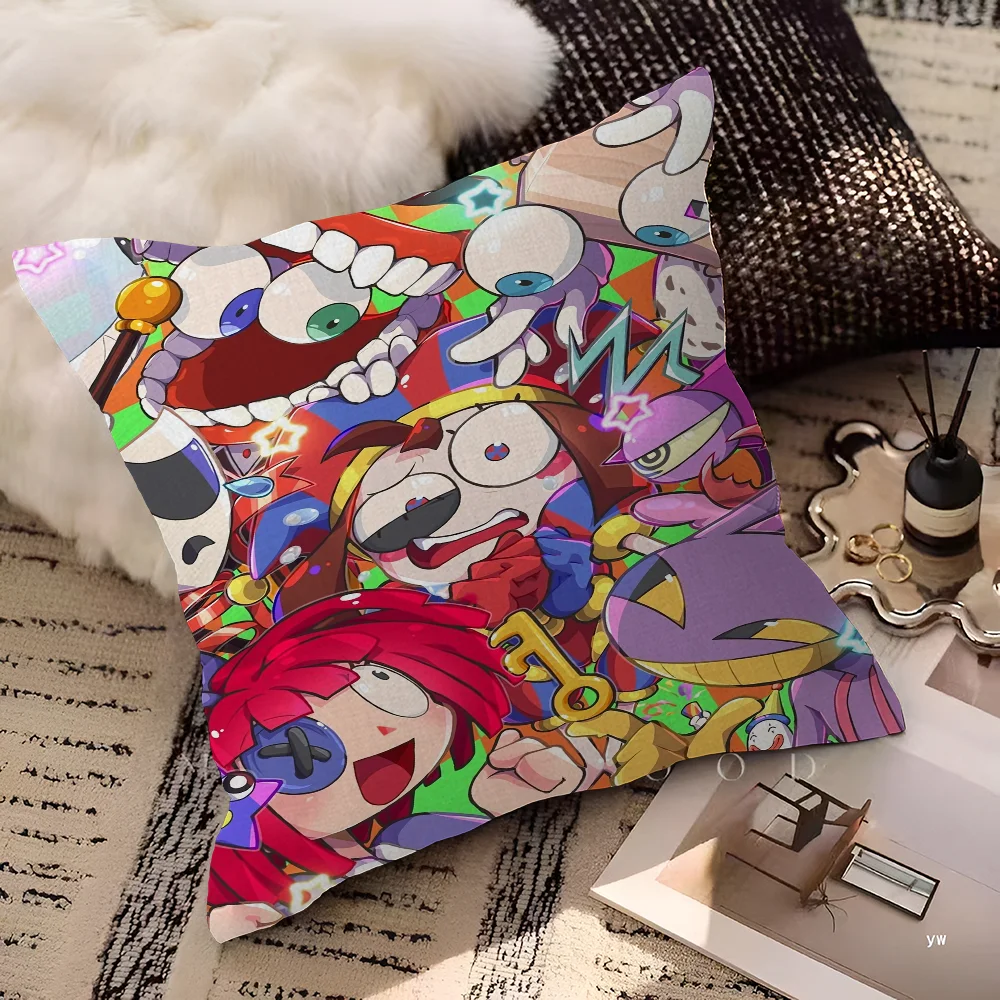 Cartoon The Amazing Digital C-Circus Pillow Anime Pillow Sofa Bed Head Pillow Cover Cushion Cover 45x45 Cm Fashion