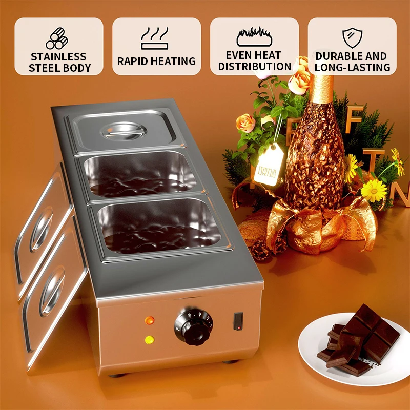 

Коммерческая печь для плавления шоколада на 2/3 цилиндрах, подогреватель пищевых продуктов, для соусов/супов, для ресторанов и фуршетов