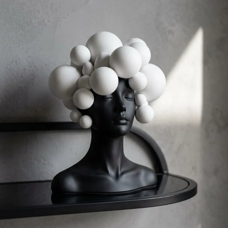 Creative Abstract Character Modeling Sculpture Ornament Living Room Porch Wine Cabinet Woman Statue Display Crafts Birthday Gift