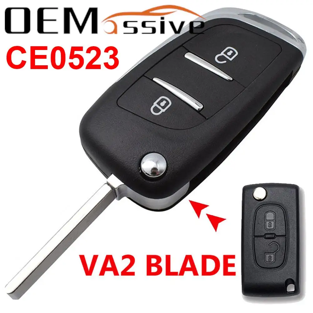 

2 Button Car Key Shell Cover Fob Case Modified Replacement For Peugeot 207 307 308 5008 3008 807 Expert Partner VA2 Blade CE0523