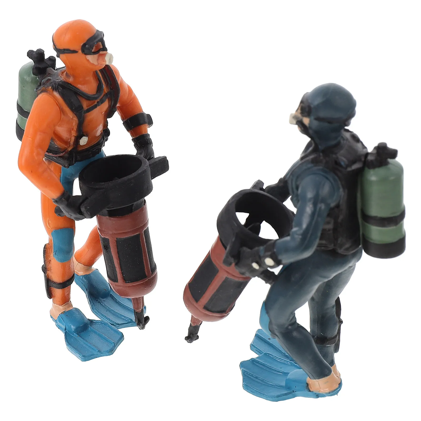 

2Pcs Premium PVC Diver Figures for Kids Learning Collection Role Play Decoration Realistic Underwater Explorer Home Desktop