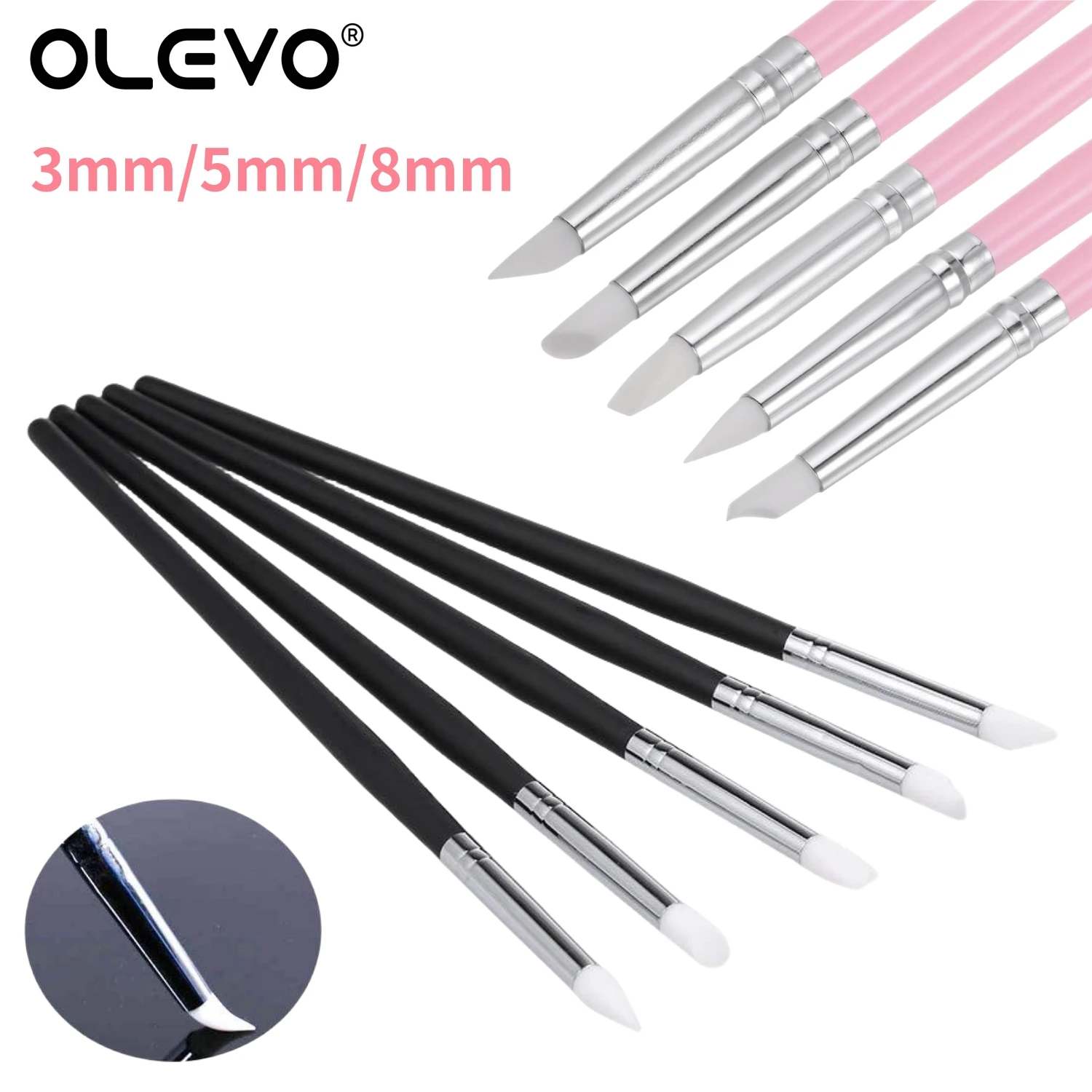 

5Pcs Dental Resin Brush Pens Shaping Silicone Brushes Dentistry Adhesive Composite Cement Porcelain Teeth Brush Teeth Whitening