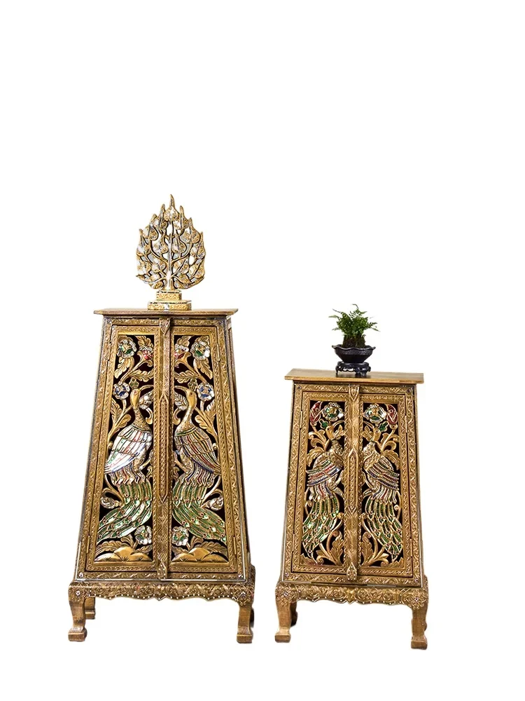 

Southeast Asian style furniture Thai solid wood foyer cabinet entrance cabinet living room dining room decorative cabinet