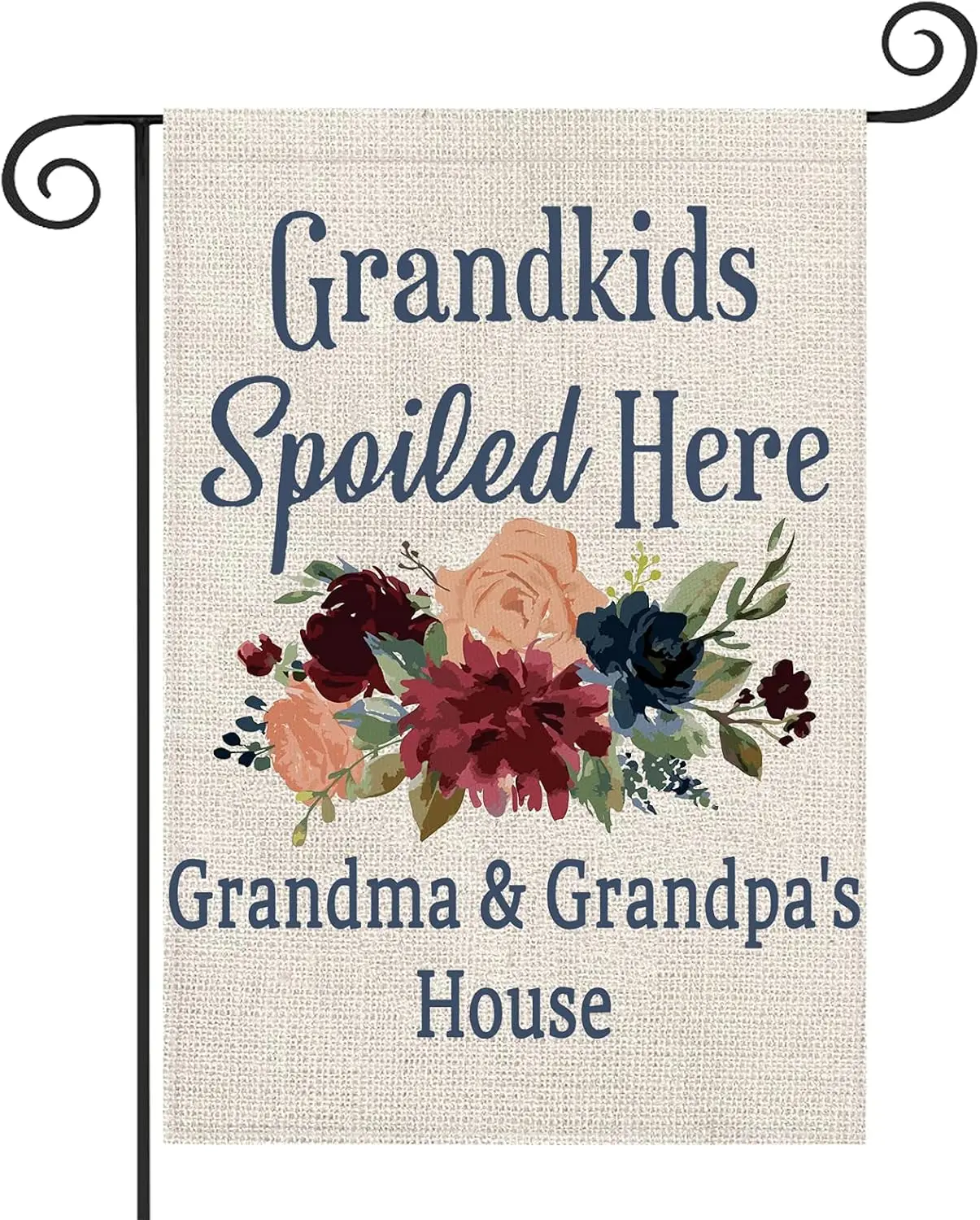 ZJXHPO Grandparents Garden Flag Grandkids Spoiled Here Grandma & Grandpa's House Outdoor Flag Banners Garden Yard (G IIX WZZ yyi