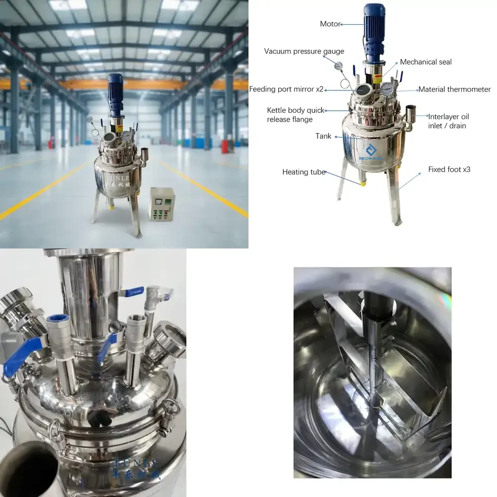 

Hot Sales Stainless Steel Mechanical Seal Fully sealed Type Electric Steam Heating Reactor Kettle for Resin Glue Xanthan