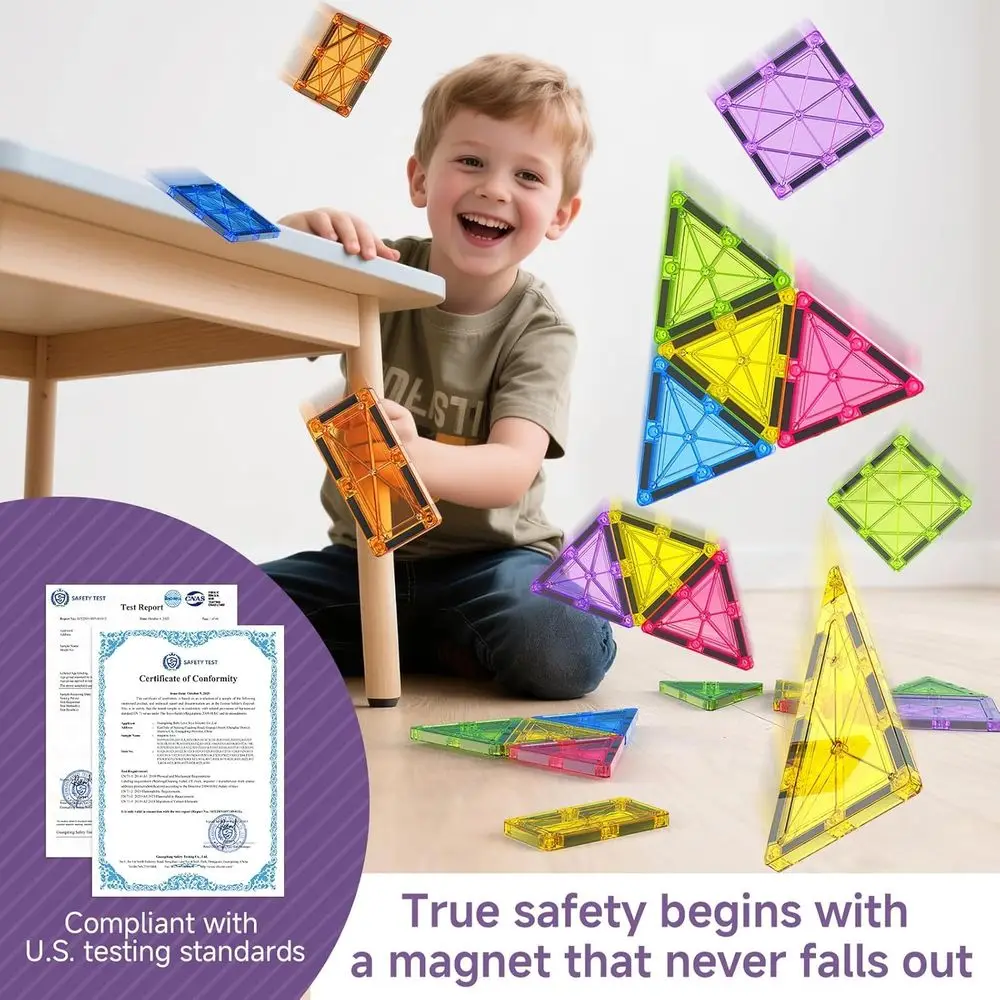 مجموعة مكعبات بناء مغناطيسية فاخرة مكونة من 100 قطعة، ألعاب جذعية تعليمية للأعمار من 3 إلى 8 سنوات، هدايا مستوحاة من مونتيسوري للأطفال