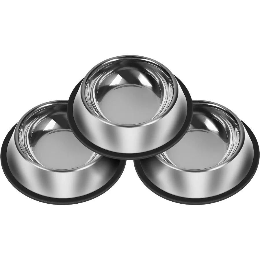 

3 шт., набор Bs из нержавеющей стали для собак, нескользящая еда и вода B, 13 унций, можно мыть в посудомоечной машине, устойчивые к ржавчине металлические Bs для домашних животных для маленьких и средних больших размеров