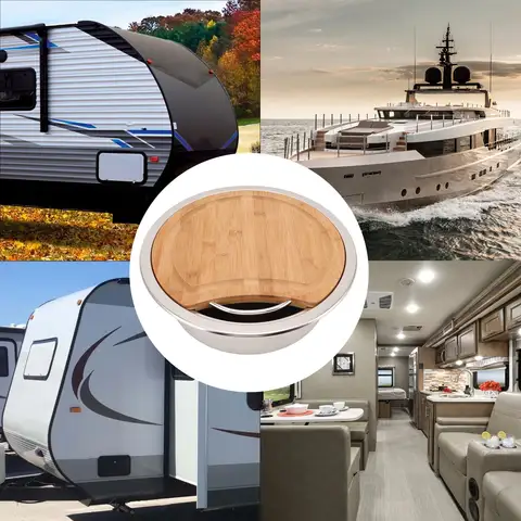 360x120mm handfat i rostfritt stål för husbilar, stor kapacitet, handfat med bambu-huggblock för båt och yacht 10 best sales husvagnsdiskho - №5