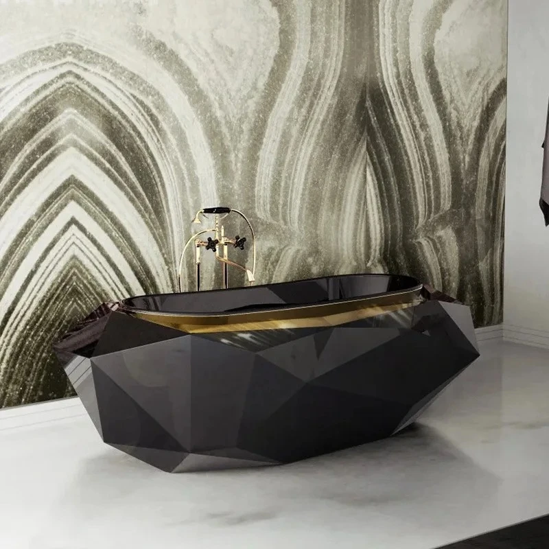 Stainless Steel Diamond-Shaped Bathtub for Villa Hotel Small Household Bathroom Freestanding Tub